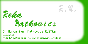 reka matkovics business card